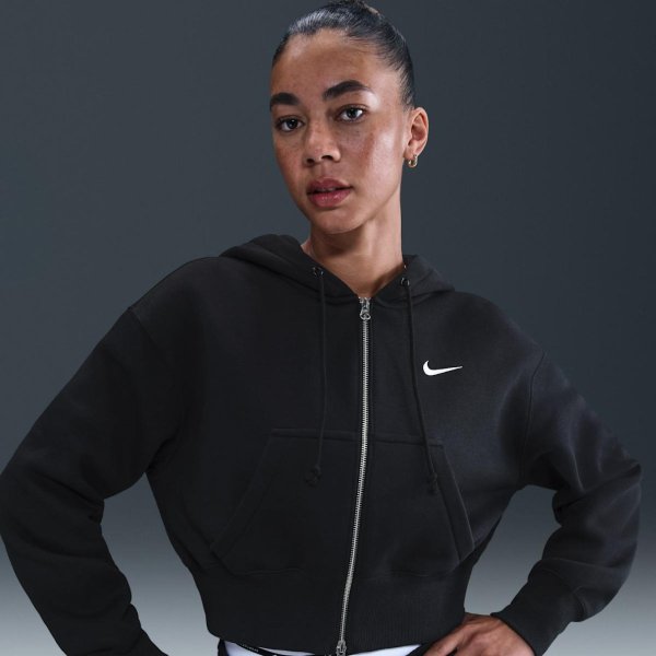 Женская толстовка NIKE W NSW PHNX FLC CROP FZ HDY