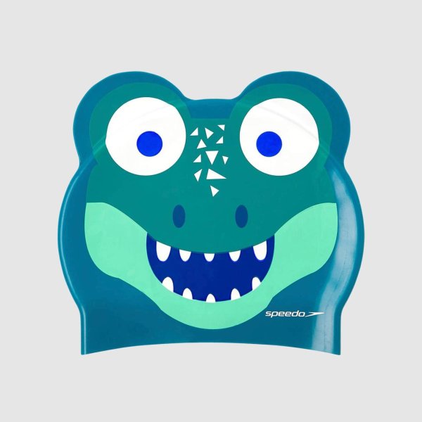 Детская шапочка Speedo CROC PRT CHARACTER CAP IU GREEN/GREEN