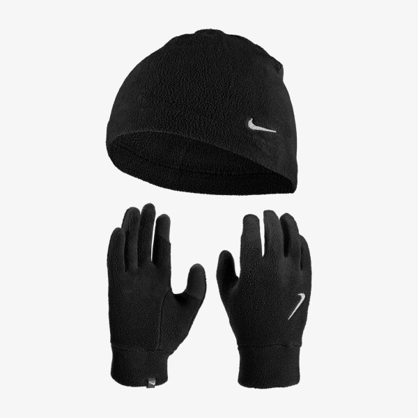 Жіночий набір:шапка, рукавички NIKE W FLEECE HAT AND GLOVE SET BLACK/BLACK/SILVER M/L