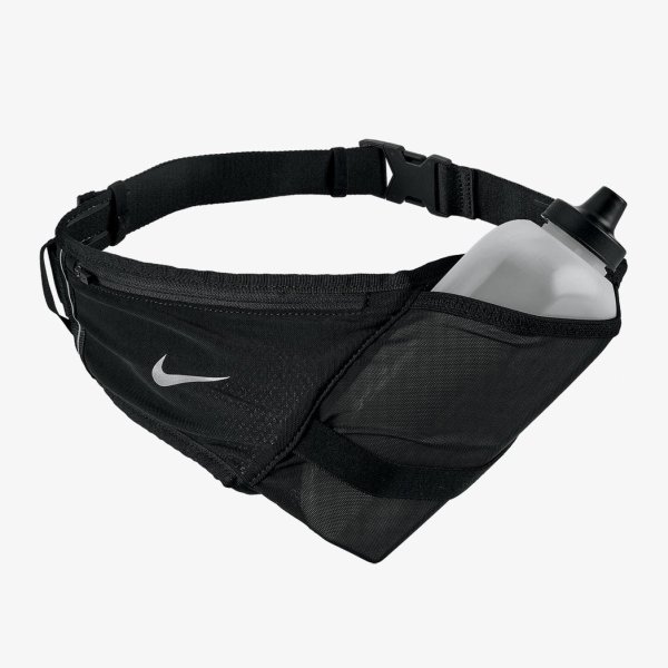 Сумка на пояс с бутылкой NIKE FLEX STRIDE BOTTLE BELT 22 OZ BLACK/BLACK/SILVER OSFM