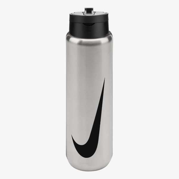 Бутылка NIKE SS RECHARGE STRAW BOTTLE 24 OZ RFSH BRUSHED STAINLESS STEEL/BLACK/BLACK 24OZ