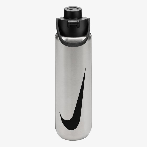 Бутылка NIKE SS RECHARGE CHUG BOTTLE 24 OZ RFSH BRUSHED STAINLESS STEEL/BLACK/BLACK 24OZ
