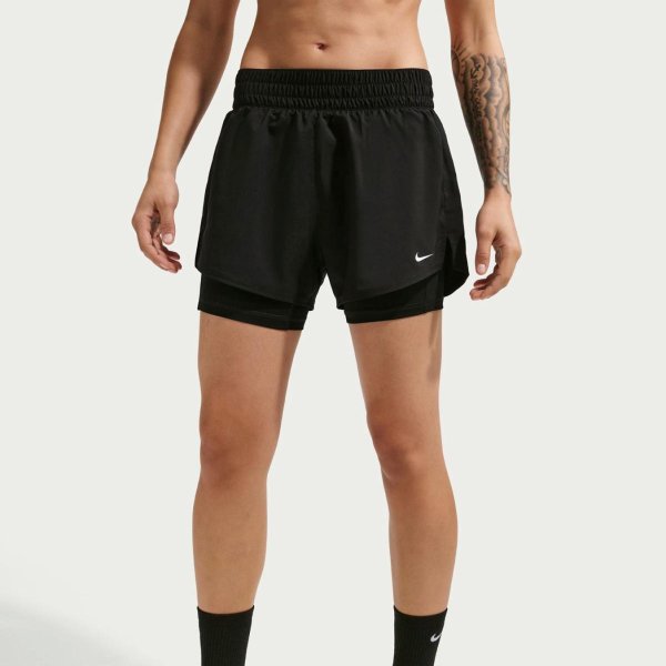 Женские шорты NIKE W NK ONE DF HR 3IN 2N1 SHORT