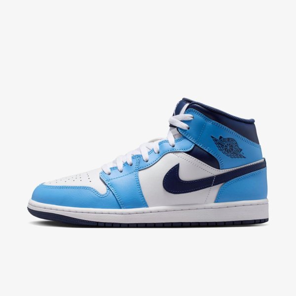 Мужские кроссовки AIR JORDAN 1 MID UNIVERSITY BLUE / MIDNIGHT NAVY