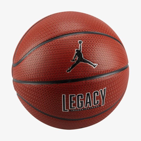 Мяч баскетбольный JORDAN LEGACY 2.0 8P DEFLATED AMBER/BLACK/METALLIC SILVER/BLACK 07