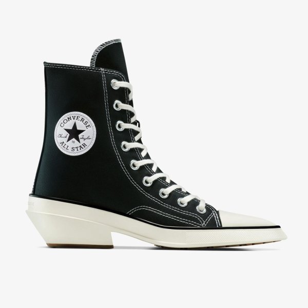 Жіночі кеди CONVERSE CHUCK 70 DE LUXE POINTED HI BLACK / WHITE