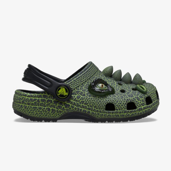 Детские тапочки CROCS CLASSIC CLOG IAM SCARY DINO BLACK / GREEN (TD)