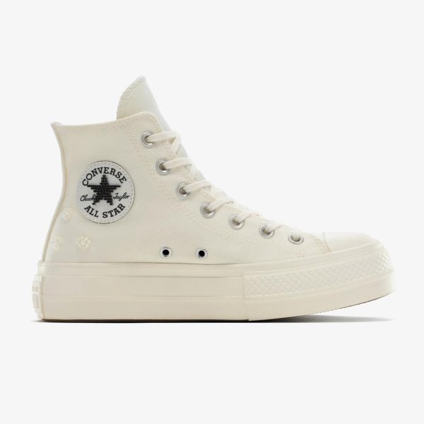 Женские кеды CONVERSE CHUCK TAYLOR ALL STAR LIFT HI BEADS KHAKI / OFF WHITE
