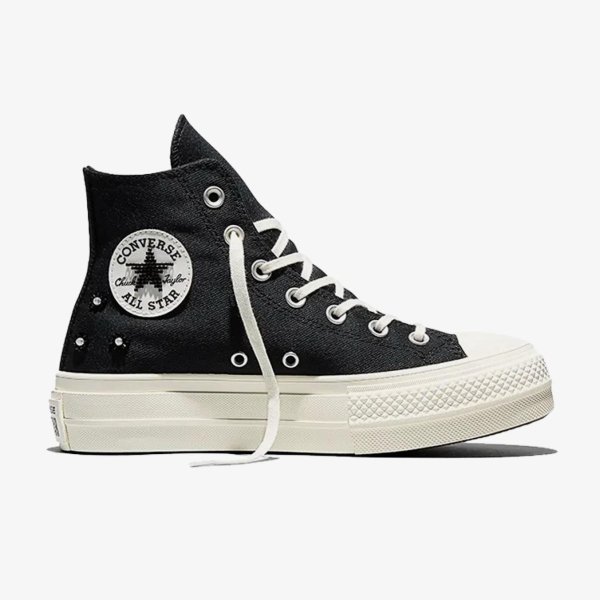 Женские кеды CONVERSE CHUCK TAYLOR ALL STAR LIFT HI BEADS KHAKI / OFF WHITE BLACK
