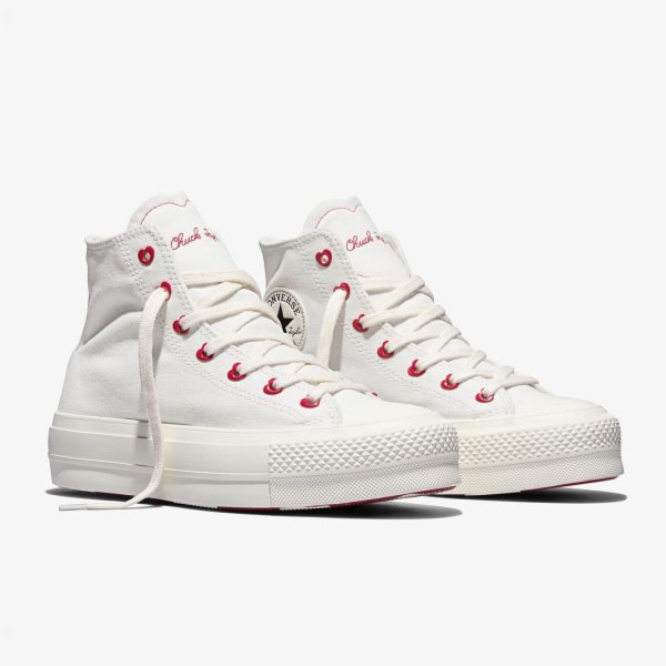 Жіночі кеди CONVERSE CHUCK TAYLOR ALL STAR LIFT PLATFORM HI VALENTINE'S DAY VINTAGE WHITE