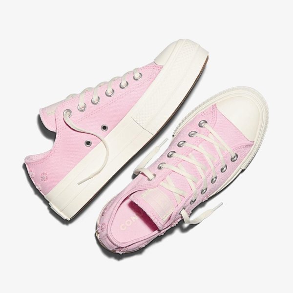 Женские кеды CONVERSE CHUCK TAYLOR ALL STAR LIFT OX BEADS PINK / MILK