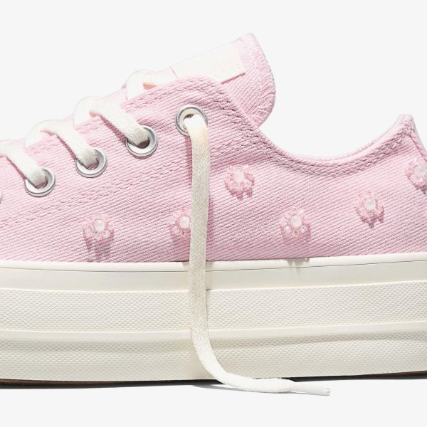 Женские кеды CONVERSE CHUCK TAYLOR ALL STAR LIFT OX BEADS PINK / MILK