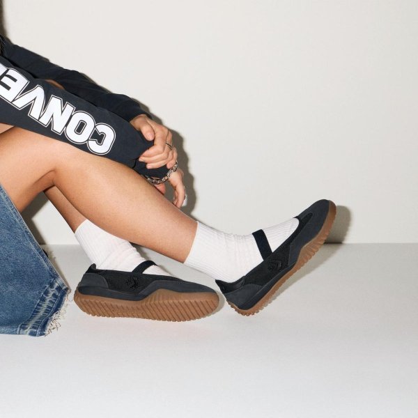 Женские балетки CONVERSE RUN STAR TRAINER BALLET FLAT SUEDE BLACK