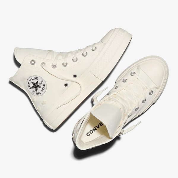 Женские кеды CONVERSE CHUCK TAYLOR ALL STAR LIFT HI BEADS KHAKI / OFF WHITE