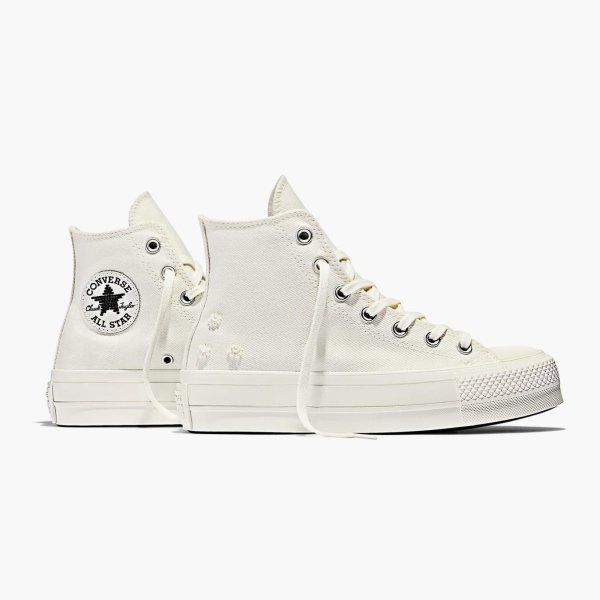 Женские кеды CONVERSE CHUCK TAYLOR ALL STAR LIFT HI BEADS KHAKI / OFF WHITE