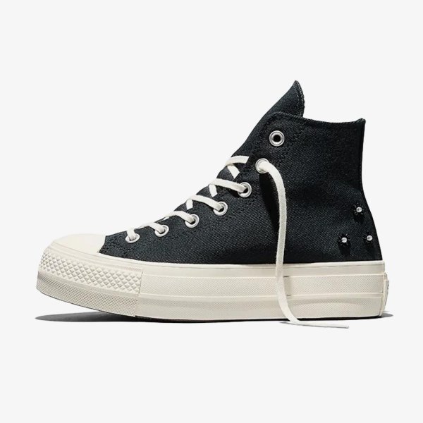Женские кеды CONVERSE CHUCK TAYLOR ALL STAR LIFT HI BEADS KHAKI / OFF WHITE BLACK