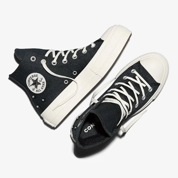 Женские кеды CONVERSE CHUCK TAYLOR ALL STAR LIFT HI BEADS KHAKI / OFF WHITE BLACK