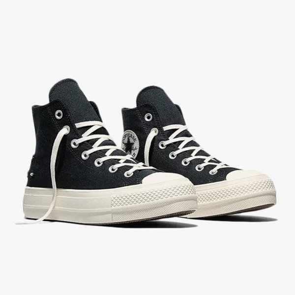 Женские кеды CONVERSE CHUCK TAYLOR ALL STAR LIFT HI BEADS KHAKI / OFF WHITE BLACK