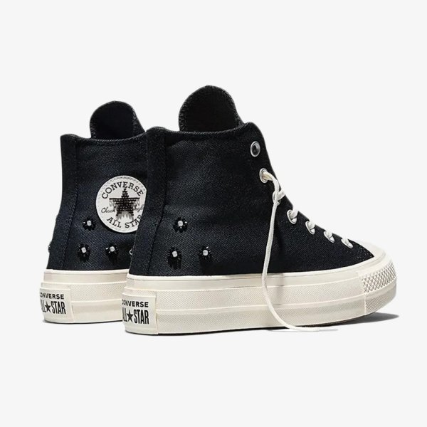 Женские кеды CONVERSE CHUCK TAYLOR ALL STAR LIFT HI BEADS KHAKI / OFF WHITE BLACK