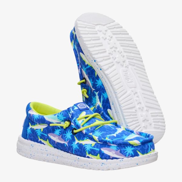 Дитячі мокасини HEYDUDE WALLY KIDS SHARK ATTACK