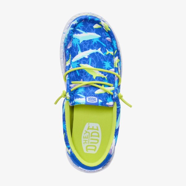 Дитячі мокасини HEYDUDE WALLY KIDS SHARK ATTACK
