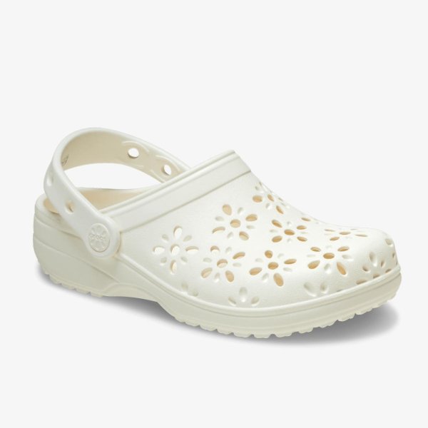 Клоги CROCS CLASSIC FLORAL CUT OUT CLOG CHALK