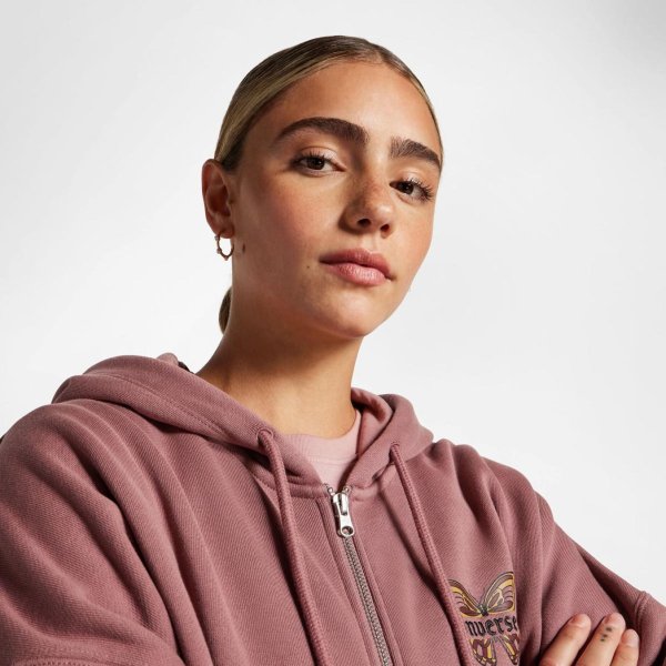 Женская толстовка Converse BLOOMING SKATE FZ HOODIE NIGHTFALL GREY