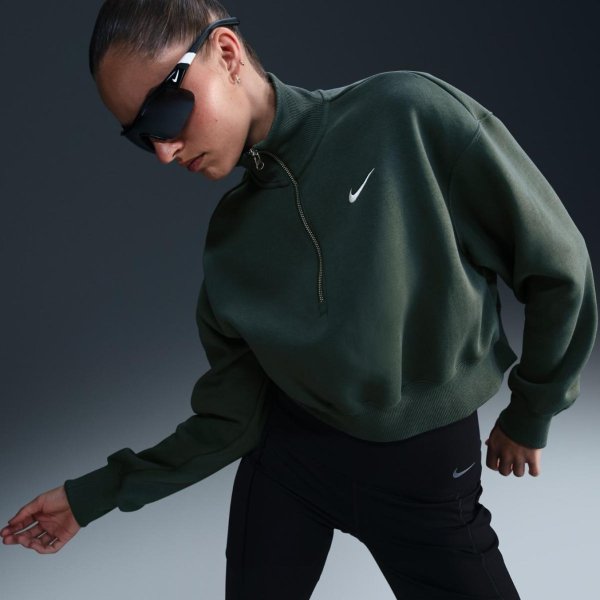 Женская толстовка NIKE W NSW STYLE FLC CROP QZ