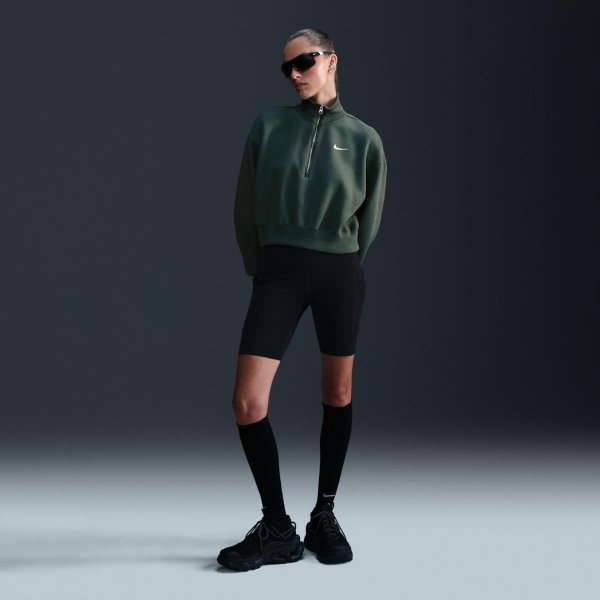 Женская толстовка NIKE W NSW STYLE FLC CROP QZ
