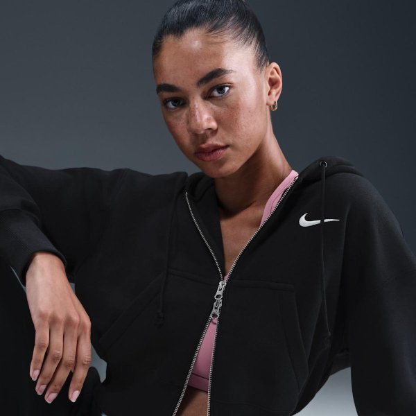 Женская толстовка NIKE W NSW PHNX FLC CROP FZ HDY