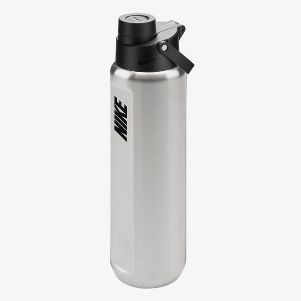 Бутылка NIKE SS RECHARGE CHUG BOTTLE 24 OZ RFSH BRUSHED STAINLESS STEEL/BLACK/BLACK 24OZ