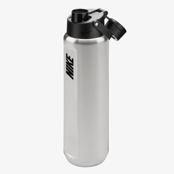 Бутылка NIKE SS RECHARGE CHUG BOTTLE 24 OZ RFSH BRUSHED STAINLESS STEEL/BLACK/BLACK 24OZ