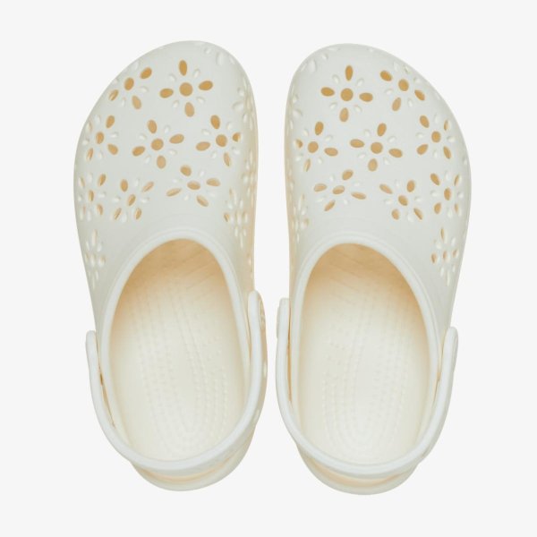 Клоги CROCS CLASSIC FLORAL CUT OUT CLOG CHALK