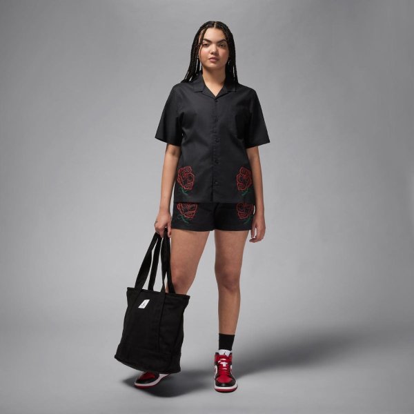 Женская рубашка JORDAN W J SS WOVEN TOP ROSE