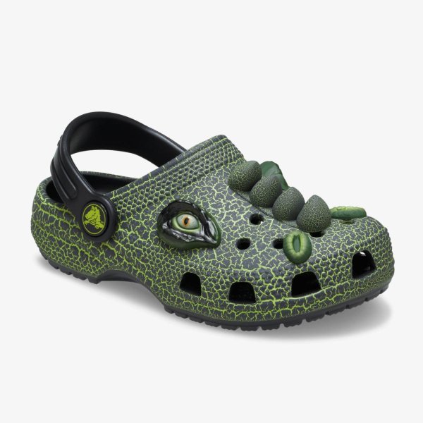 Детские тапочки CROCS CLASSIC CLOG IAM SCARY DINO BLACK / GREEN (TD)