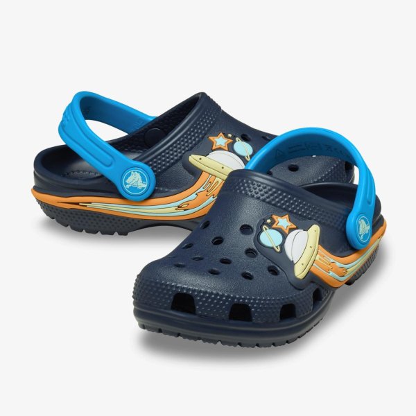 Детские тапочки CROCS CLASSIC CLOG UFO LIGHTS NAVY (TD)